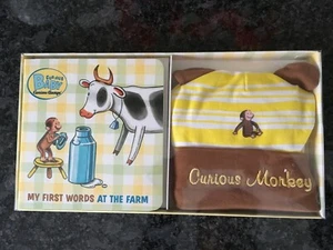 Curious George Monkey Baby Hat Cap First Words at Farm Book NEW! - Picture 1 of 2