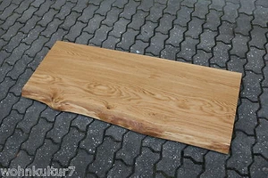 Mesa de lavabo placa roble salvaje madera maciza con borde de árbol NUEVO madera pegajosa - Imagen 1 de 11