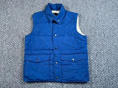 VTG Sears Puffer Snap Button Vest Adult Medium Blue Insulated Outdoors Hiking - Image 1 of 4