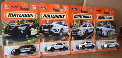 MATCHBOX 2016 FORD POLICE INTERCEPTOR & DODGE CHARGER PURSUIT  LOT 4 NEW - Image 1 of 4