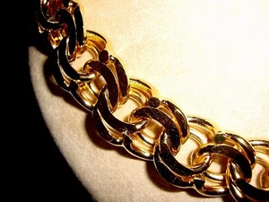 Vtg Guy Laroche HEAVY Couture Gold Plated Runway Double Curb Link Chain Necklace - Picture 1 of 12