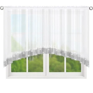 LB-249 Fertiggardine aus Voile Weiß Fenstergardine  120x400cm Gardine Schön - Bild 1 von 5