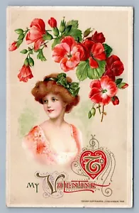 POSTAL ANTIGUA MY VALENTINE 1912 de JOHN WINSCH con FLORES - Imagen 1 de 2
