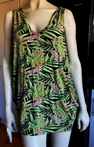 BNWT Sainsburys TU WOMAN Maternity PALM LEAF & LEOPARD PRINT V-Neck Vest Top 18 - Picture 1 of 7