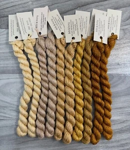10 SKEINS SILK & IVORY BROWN PAPER PACKAGES MERINO WOOL THREAD NEEDLEPOINT LOT - Picture 1 of 1