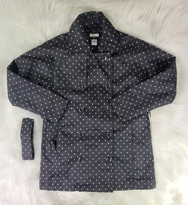 Capelli 纽约雨衣 (S) 黑色白色波点全新无标签 — 第 1/4 张图片