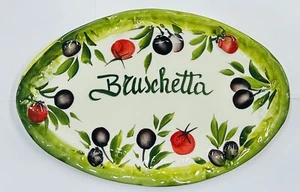 Italian pottery: 11’’x7’’ Bruschetta Tray Made/Painted by hand-Italy - Picture 1 of 3