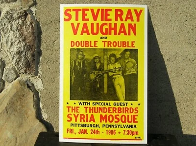 Stevie Ray Vaughn Double Trouble Pittsburg, PA. Concert Poster 14"x22 New - Image 1 of 2