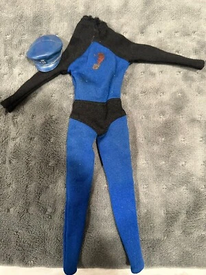 De colección 1966 IDEAL CAPITÁN ACCIÓN AZUL TRAJE MONO con SOMBRERO GORRA Foto 1 de 4