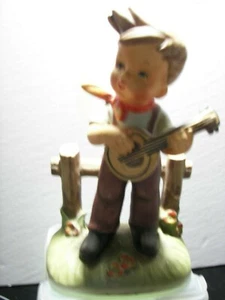 Kata Jama for Erich Stauffer Studio ~ 1950's Bisque Porcelain ~ Boy With Banjo - Picture 1 of 7