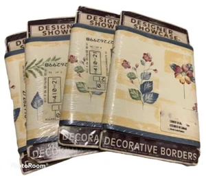 Lot 4 Designer Showcase Border Pasted Style 5 Yards (15 Ft) Each County Garden - Picture 1 of 3