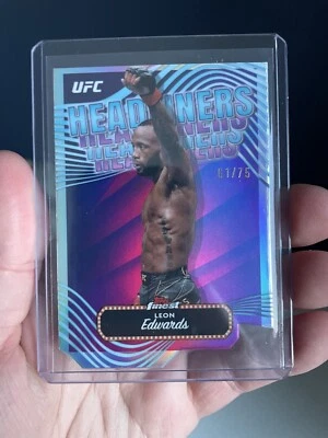 Leon Edwards Headliners Insert Die-Cut Refractor /75 - 2024 Topps Finest UFC - Image 1 of 2