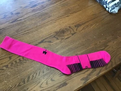 Nuevos calcetines Under Armour, rosa tropical profundo, UA Team OTC para hombre talla XL 13-16 Foto 1 de 2