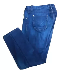Pantalones de mezclilla rectos Hudson Byron talla 31x30 mezcla algodón azul botón mosca - Imagen 1 de 12