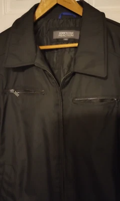 Chaqueta de Ropa Para Hombres Kenneth Cole Reaction G111 Negra Cremallera Completa PEQUEÑA Foto 1 de 4
