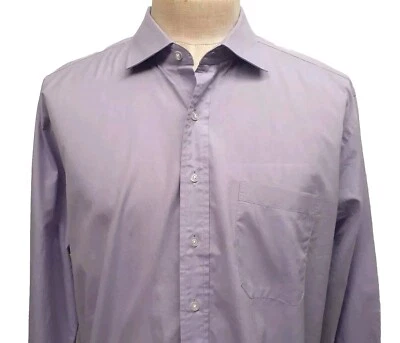 Paul Stuart Men's Purple Solid Cotton Dress Shirt 18 / 36 Made in Canada - Image 1 of 4