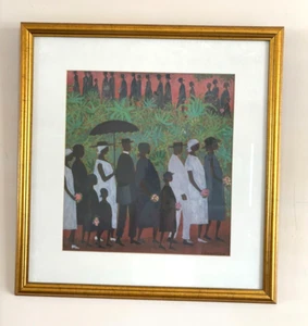 Trauerzug von Ellis Wilson mattiert 22x22 Gold Cosby Show gerahmt 90er - Bild 1 von 5