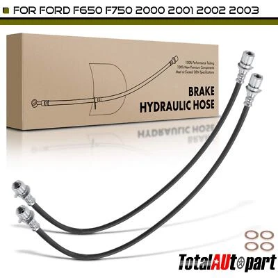 2 件制动液压软管适用于福特 F650 F750 2000 - 2003 后左右内  — 第 1/4 张图片