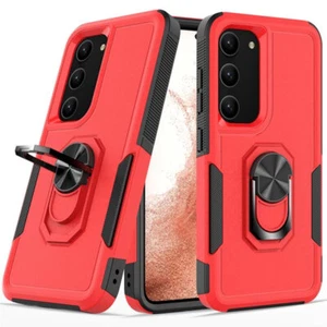 Military Grade TUFF Shockproof Hybrid Case with Ring Grip for Samsung Galaxy S23 - Picture 1 of 2