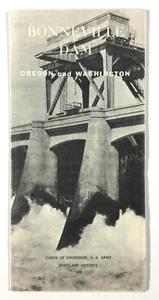 Folleto de presa de Bonneville Cuerpo de Ingenieros del Ejército de los Estados Unidos Distrito de Portland 1955 - Imagen 1 de 8