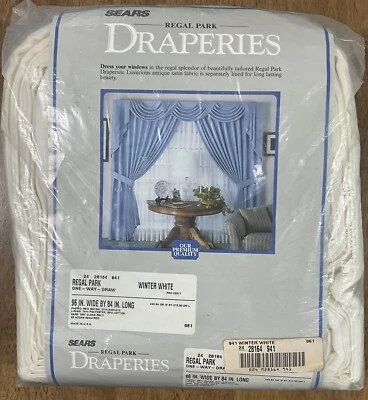 "Nuevas cortinas vintage SEARS REGAL PARK INVIERNO BLANCO DIBUJO UNIDIRECCIONAL 96"" X 84"""  Foto 1 de 4