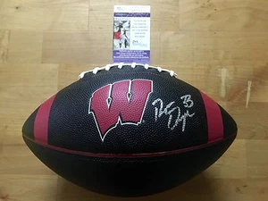 Ron Dayne Signed Wisconsin Badgers Black Logo Football 1999 Heisman JSA Coa - Picture 1 of 2