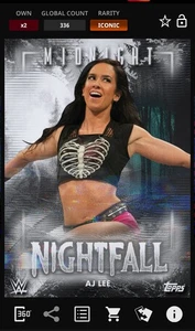 AJ Lee - Moonbeam Nightfall Iconic - Topps Slam WWE Midnight 25 - Picture 1 of 1