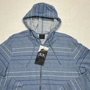 Oakley Hoodie Mens Large Blue Full Zip French Terry Inside Tech Pockets New - Picture 1 of 16