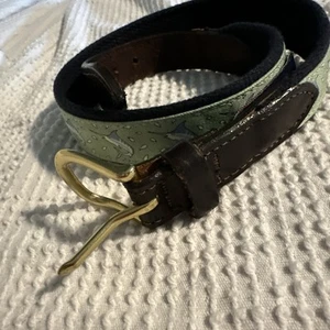 Vineyard Vines Kids Belt 24 Swordfish Brown Leather Preppy USA Made - Picture 1 of 7