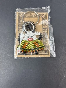 Vintage handgefertigter mexikanischer Schlüsselanhänger mit Perlen, Souvenirs, Tourist, NEU - Bild 1 von 6