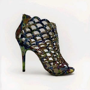 Zigi Soho Duran Damen-Pumps mehrfarbig Größe 8,5 M offene Zehenpartie Reißverschluss Riemen Stilettoabsatz - Bild 1 von 9