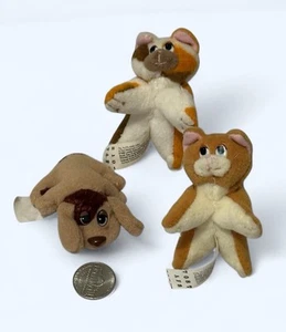 Vintage 1996 Mini Pound Puppies Purries Plush Kittens Cats Dog Lot Of 3 - Picture 1 of 14