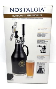 Beer Growler Nostalgia Homecraft Beer Growler 64 Oz Pressurized Stainless Steel - Picture 1 of 9