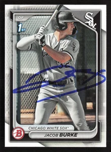 Jacob Burke Signed 2024 Bowman Paper Prospects Card # BP-116 Chicago White Sox 1 - Picture 1 of 2