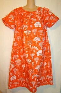 VESTIDO CASA VERANO VINTAGE 100% ALGODÓN NARANJA FLORAL MUMU SEARS BOLSILLOS D121 - Imagen 1 de 6