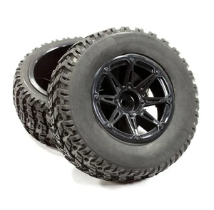 All Terrain HX Tires+D8 Spoke Wheels(2)12mm Hex for 1/10 Short Course (OD=105mm) - Foto 1 di 3