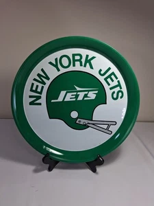 PLATEAU À BIÈRE VINTAGE ANNÉES 70 NEW YORK JETS EN MÉTAL, 14 POUCES - Photo 1/12