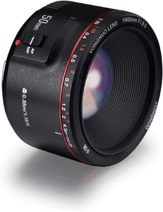 Yongnuo YN50MM F1.8 II AF/MF 0.35M Focus Distance Standard Prime Lens Canon - Picture 1 of 7