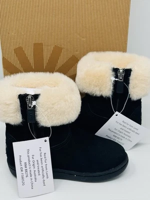 UGG Australia Jorie 1001511 T Gamuza Negra 100% Original Nuevo Niño Pequeño Talla 7 Foto 1 de 4