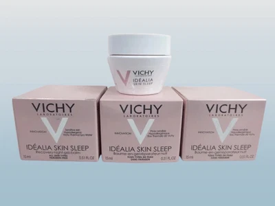 VICHY IDEALIA SKIN SLEEP RECOVERY NIGHT GEL BALM 0.51 OZ BOXED LOT OF 3 - Image 1 of 3