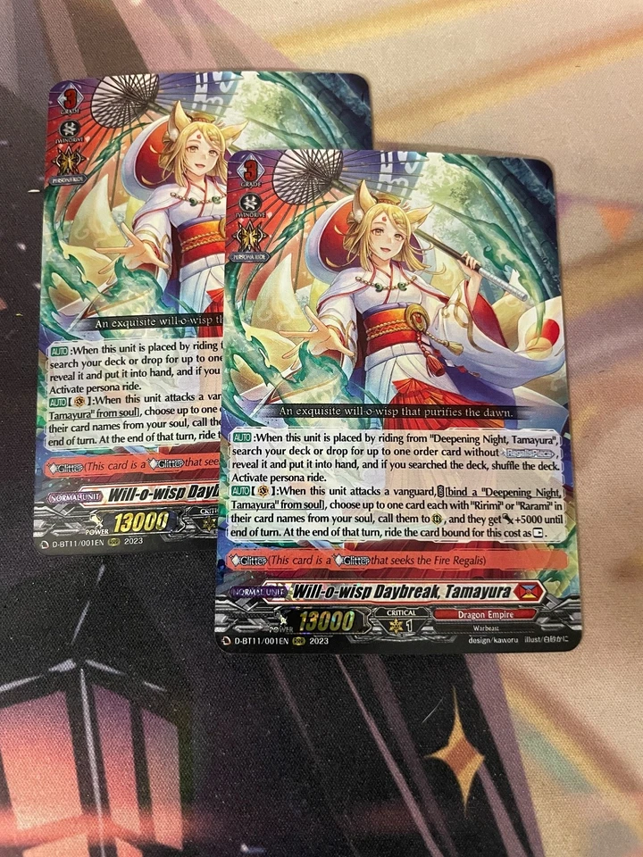 CARDFIGHT VANGUARD - WILL O WISP DAYBREAK TAMAYURA X2 - D-BT11 - NM - RRR - Image 1 of 1