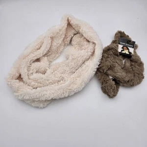 Posh Plüsch Infinity & klassische Kunstfell Schals beige & taupe Polyester Paket - Bild 1 von 8