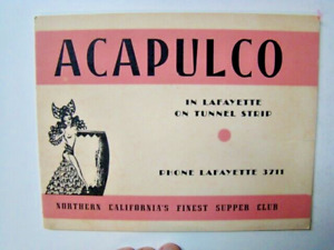 Vintage Acapulco Nightclub Supper Club Souvenir Photograph Lafayette CA