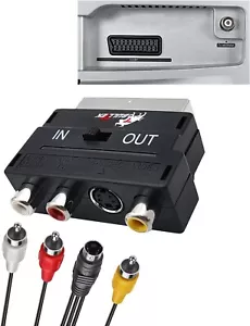 Convertitore adattatore SCART RCA Jack S-Video S-VHS Composito Av Tv Dvd decoder - Bild 1 von 9
