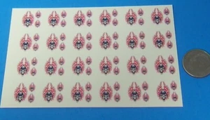 HO & 1/64 CUSTOM VINTAGE WHITE WATERSLIDE DECALS NASCAR SKULL SPARKPLUG - Picture 1 of 1