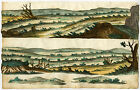 Antiker Druck - Sammelalbumseite - karre Landschaften - Anonym - ca. 1740