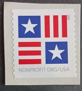 2023 United States 5756 Patriotic Block Non Profit Flag On Paper Uncanceled - Picture 1 of 1