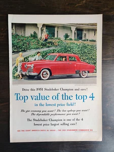 Anuncio original vintage de página completa de Studebaker Champion 1951 - Imagen 1 de 1