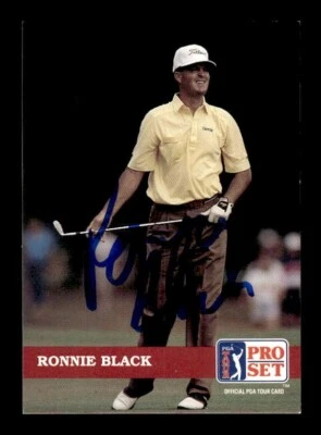 RONNIE BLACK SIGNED 1992 PRO SET OFFICIAL PGA TOUR CARD #76 ON-CARD AUTO - Image 1 of 2
