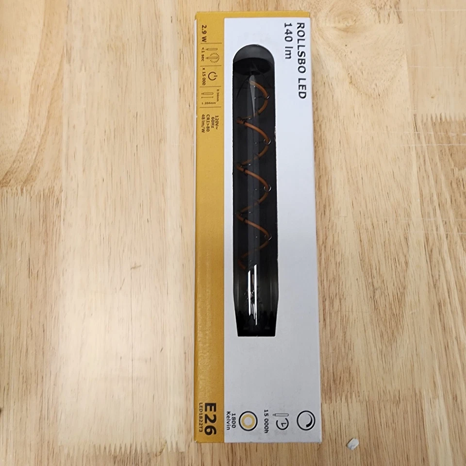 Ikea ROLLSBO LED bulb E26 140 lumen, dimmable/tube-shaped gray glass 804.415.99 - Image 1 of 1